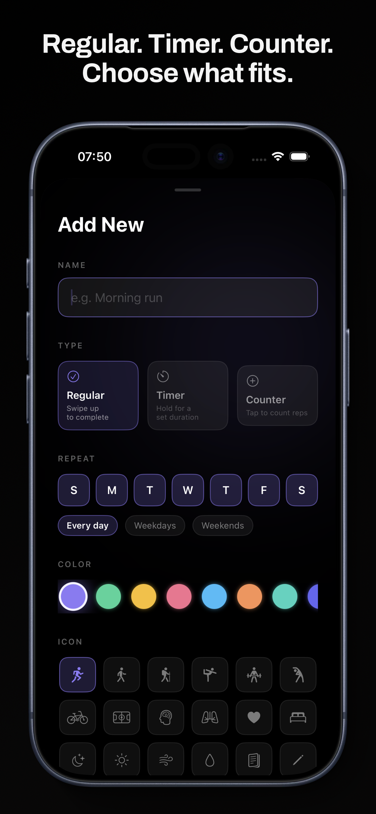 Tapzr routine list with ordered habits